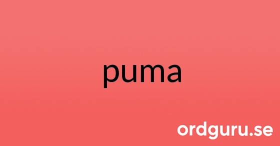 Bild med texten puma