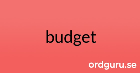 Bild med texten budget