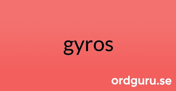 Bild med texten gyros